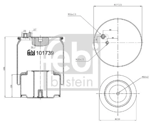 FEBI BILSTEIN FEBI BILSTEIN 101739 Febi Rear Air Bag Suspension Spring For Man Tga Tgm Tgs Tgx 