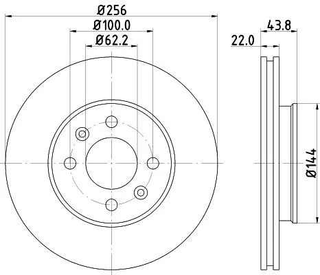 1x MINTEX MDC2344 Brake Disc