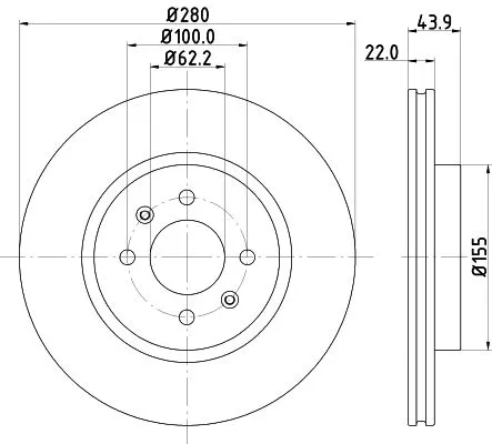 1x MINTEX MDC2362 Brake Disc