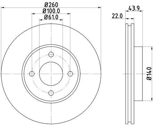 1x  MINTEX Brake Disc