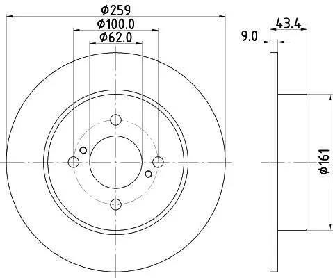 1x  MINTEX Brake Disc