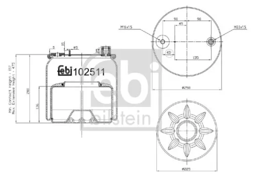 FEBI BILSTEIN FEBI BILSTEIN 102511 Febi Front Rear Rear Left Or Right Air Bag Suspension Spring For Mercedes 