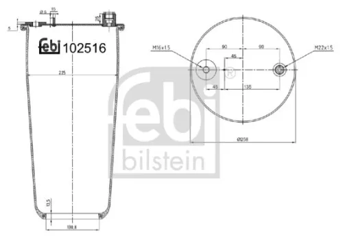 Febi Rear Air Bag Suspension Spring For Mercedes-benz Actros Mp4 / Mp5 Anto