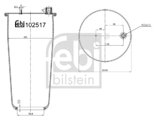 Febi Rear Air Bag Suspension Spring For Mercedes-benz Actros Mp4 / Mp5 Anto