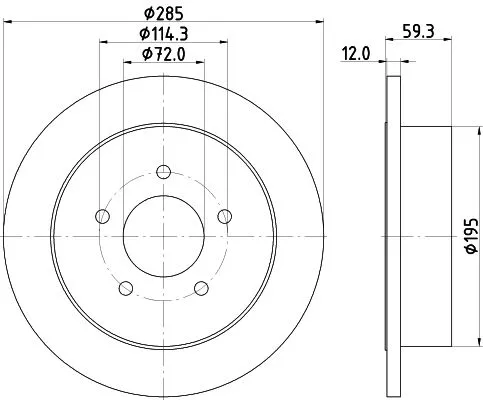1x  MINTEX Brake Disc