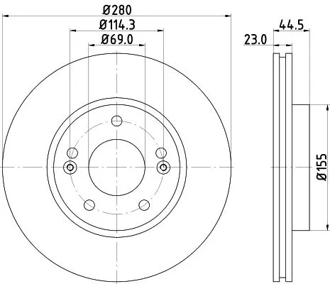 1x MINTEX MDC2392C Brake Disc