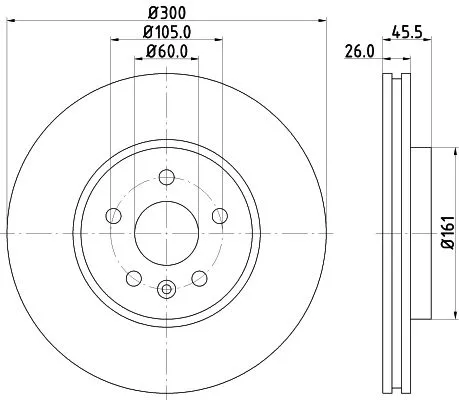 1x MINTEX MDC2394 Brake Disc