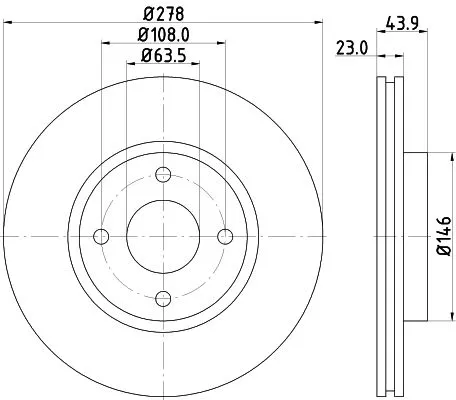 1x MINTEX MDC2481 Brake Disc