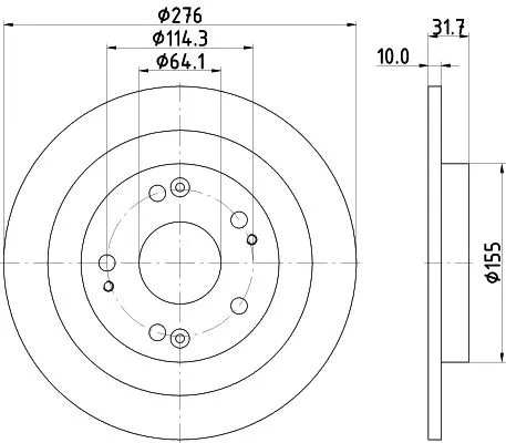 1x MINTEX MDC2483 Brake Disc