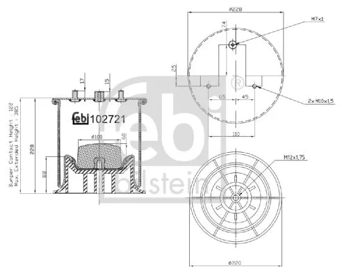 FEBI BILSTEIN FEBI BILSTEIN 102721 Febi Rear Left Air Bag Suspension Spring For Iveco Daily 
