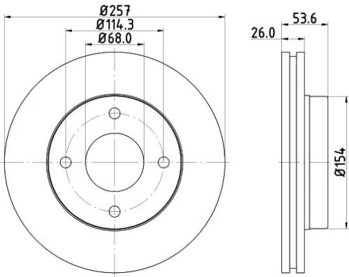 1x MINTEX MDC2495 Brake Disc