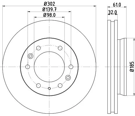 1x MINTEX MDC2498 Brake Disc