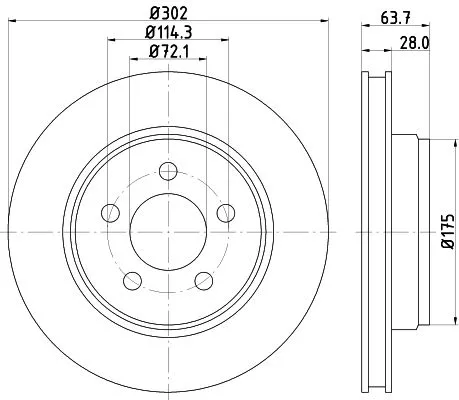 1x  MINTEX Brake Disc