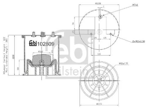 FEBI BILSTEIN FEBI BILSTEIN 102809 Febi Rear Right Air Bag Suspension Spring For Iveco Daily 