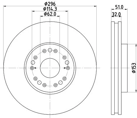 1x MINTEX MDC2517 Brake Disc