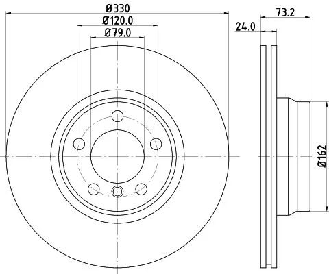 1x MINTEX MDC2534 Brake Disc