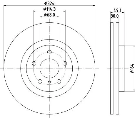 1x MINTEX MDC2561 Brake Disc