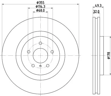 1x  MINTEX Brake Disc