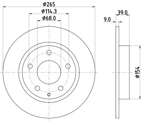 1x MINTEX MDC2605 Brake Disc