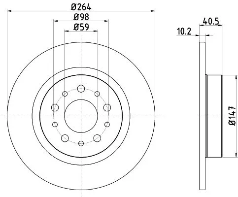 1x MINTEX MDC2651 Brake Disc