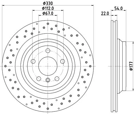 1x MINTEX MDC2671 Brake Disc