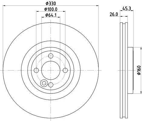 1x  MINTEX Brake Disc