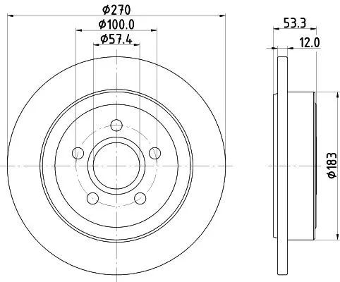 1x MINTEX MDC2707 Brake Disc