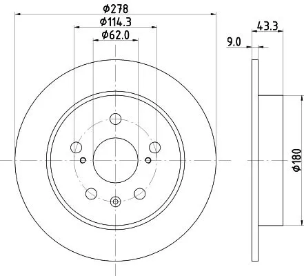 1x  MINTEX Brake Disc