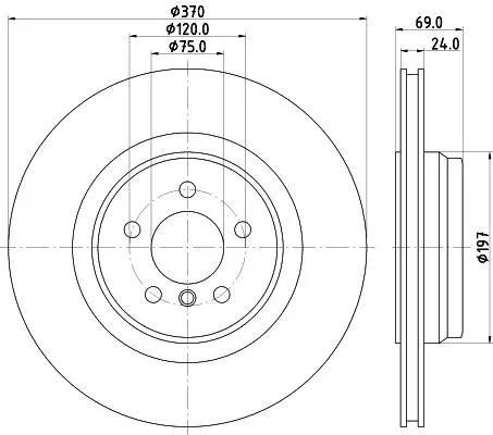 1x MINTEX MDC2733 Brake Disc