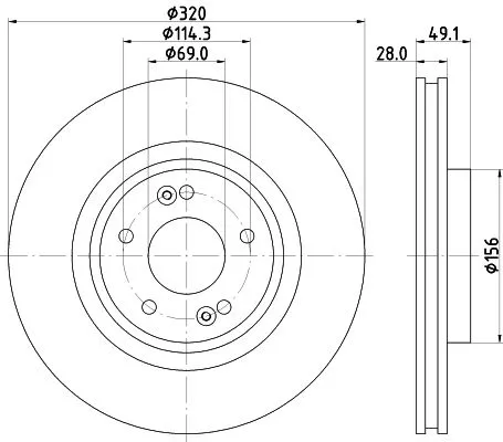 1x  MINTEX Brake Disc