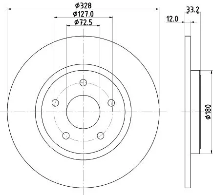 1x MINTEX MDC2754 Brake Disc