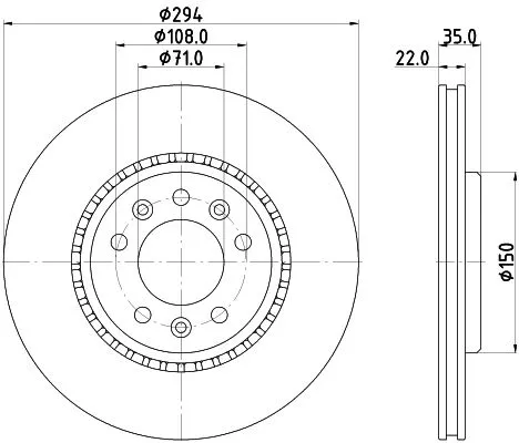 1x  MINTEX Brake Disc MDC2759 294