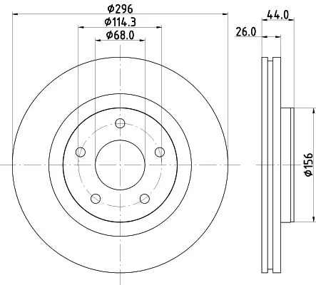 1x MINTEX MDC2765 Brake Disc
