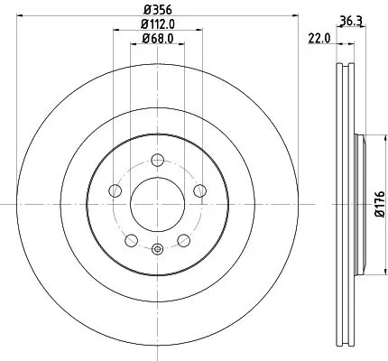 1x MINTEX MDC2768C Brake Disc