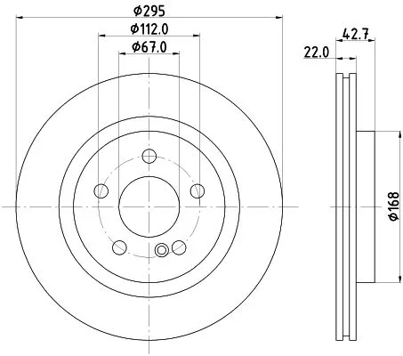 1x  MINTEX Brake Disc MDC2772 295