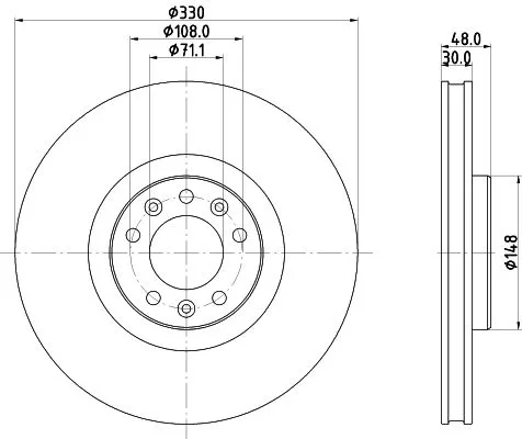 1x MINTEX MDC2774 Brake Disc