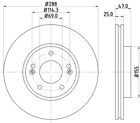 1x  MINTEX Brake Disc