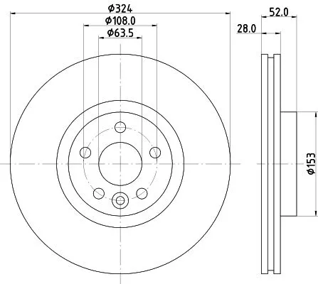 1x MINTEX MDC2816C Brake Disc