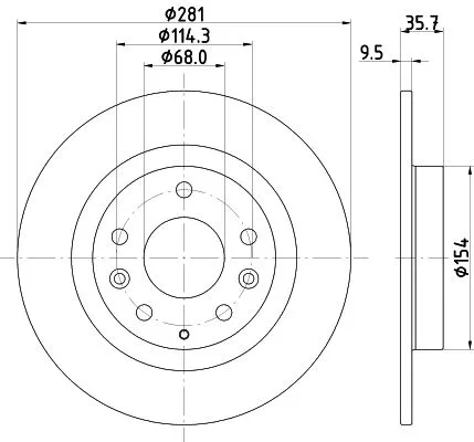 1x MINTEX MDC2821C Brake Disc
