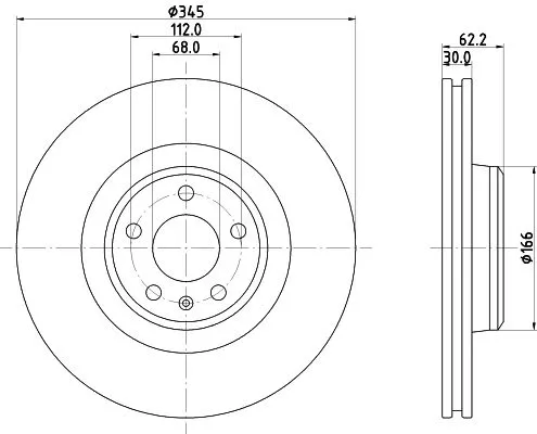1x MINTEX MDC2830C Brake Disc