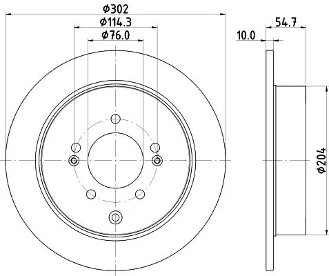 1x MINTEX MDC2836C Brake Disc