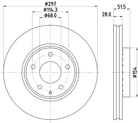 1x MINTEX MDC2837C Brake Disc