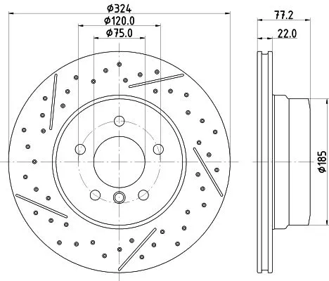 1x MINTEX MDC2842C Brake Disc