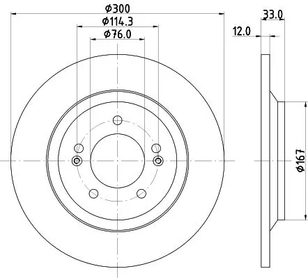 1x MINTEX MDC2844C Brake Disc