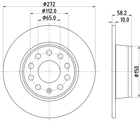 1x MINTEX MDC2848C Brake Disc