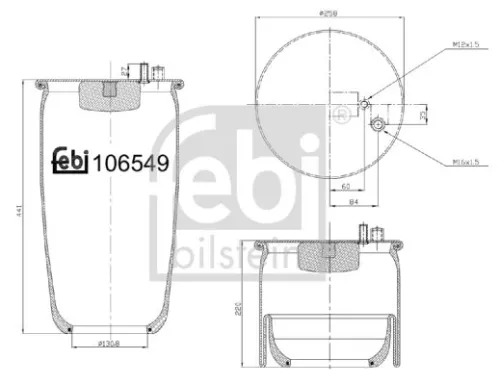FEBI BILSTEIN FEBI BILSTEIN 106549 Febi Rear Air Bag Suspension Spring For Man Hocl Lion S Intercity Lion´s Ci 