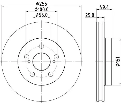 1x MINTEX MDC2858C Brake Disc