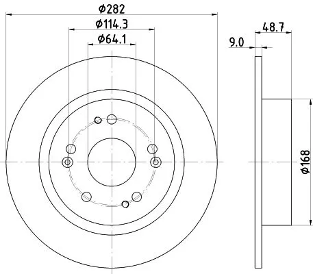 1x MINTEX MDC2860C Brake Disc