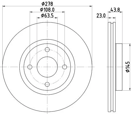 1x MINTEX MDC2864C Brake Disc