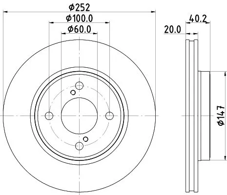 1x MINTEX MDC2869C Brake Disc